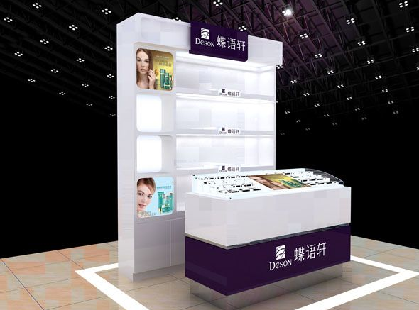 完美的展示方案+漂亮的化妆品展柜=销量