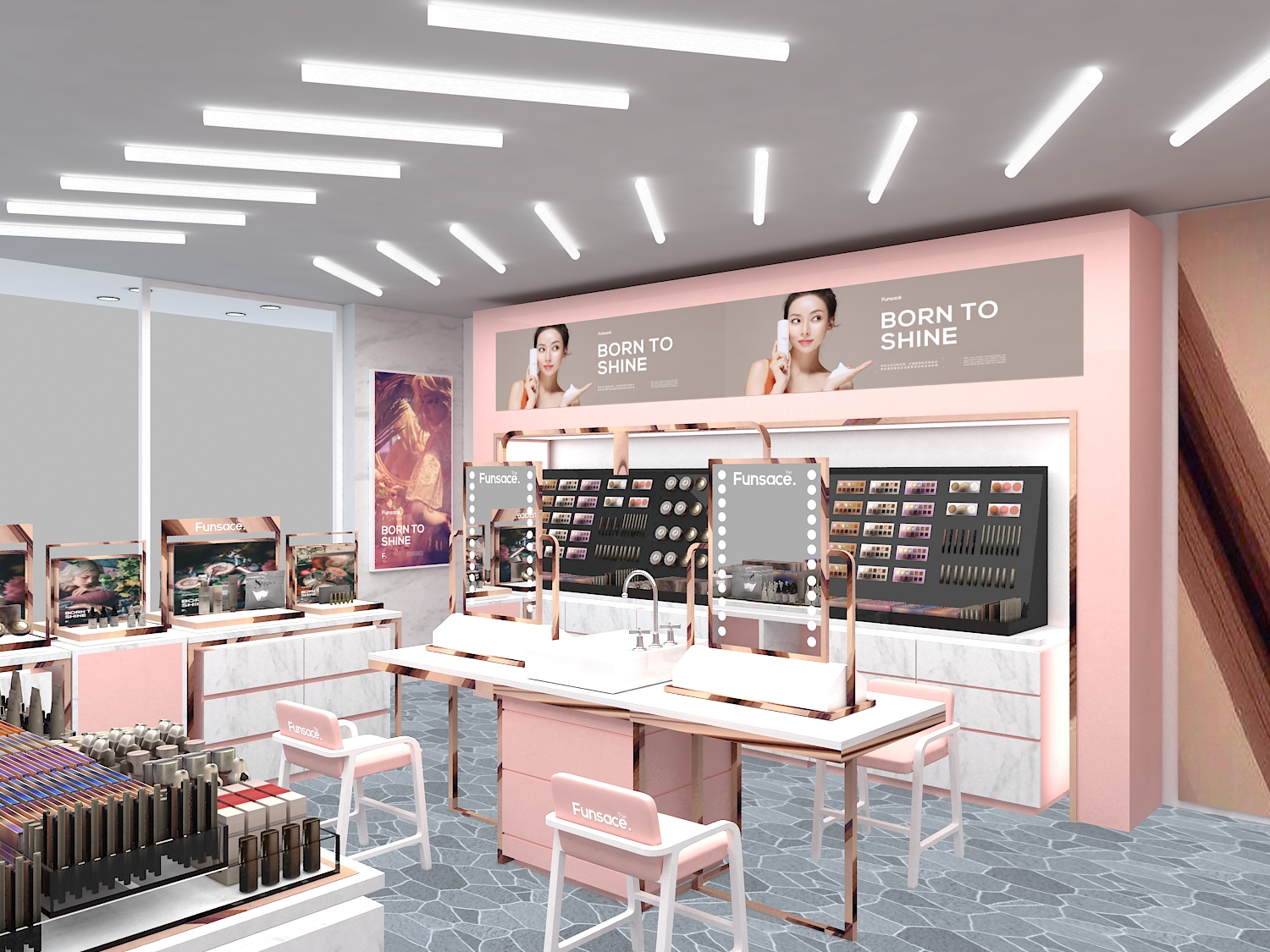 深圳展柜厂浅谈韩系美妆店展柜设计制作