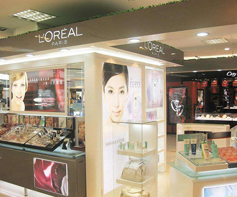 成都欧莱雅化妆品店展柜效果图案例