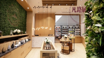 上海客户千里选择凡路制作护肤品店展示柜 