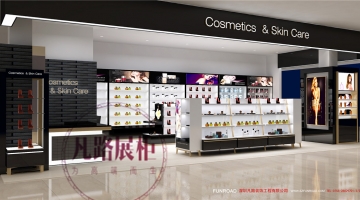 美国皮肤护理化妆品展柜定制案例