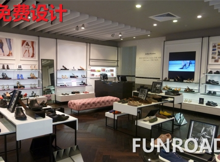 商场品牌包包鞋子展示柜台设计效果图