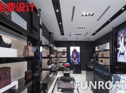 奢饰品鞋子包包钱包展示柜台设计效果图