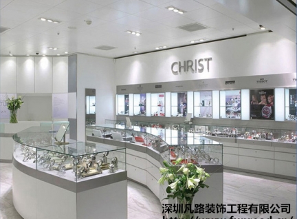 出口欧式卡地亚不锈钢手表展示柜设计效果图-可订制