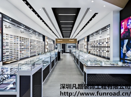 商业品牌木质烤漆手表店展示柜台设计效果图-可定制