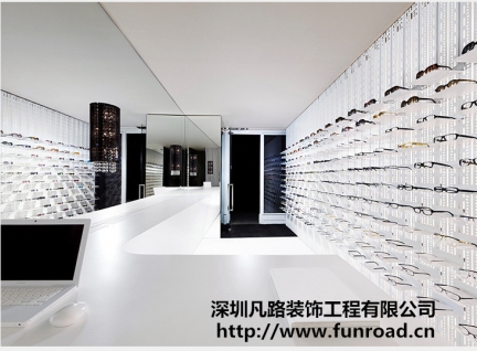 凡路出口欧式品牌眼镜店展示柜台设计效果图-可订制