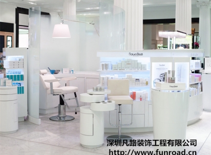 天津知名商场木质烤漆化妆品展柜、柜台设计效果图-可定制哦