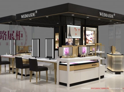 威玛仕德黑色烤漆化妆品展示柜
