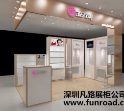 新款2017秋季订制木质烤漆化妆品柜台制作效果图-可订制