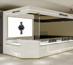 白色木质烤漆手表店品牌展柜