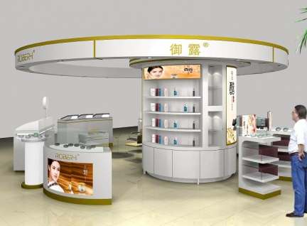 御Louis品牌化妆品展示柜设计风格效果图