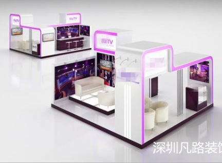 彩色现代商场流行化妆品柜台，展示柜设计效果图