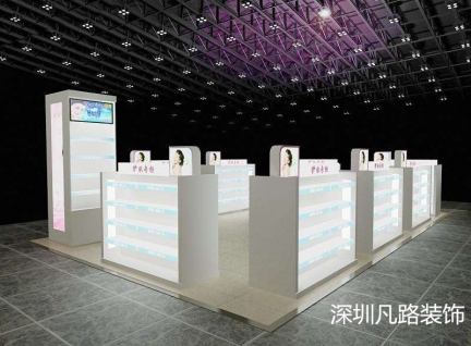 玻璃化妆品展柜展示设计效果图