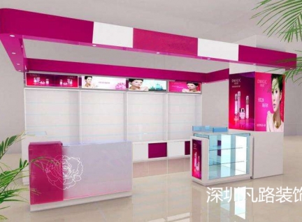 凡路购物商场彩妆化妆品展柜展示、设计效果图