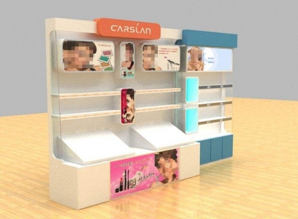 商场陈列柜台，化妆品展柜效果图