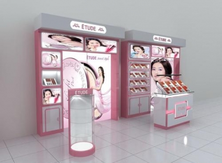 购物商场空间设计化妆品展柜效果图