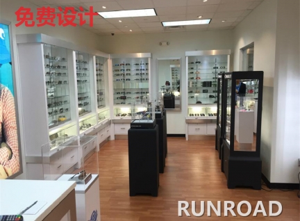眼镜连锁店眼镜展柜陈列效果图