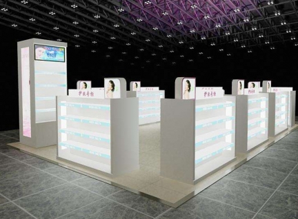 C4-凡路成品展示化妆品展柜效果图-可来图订制