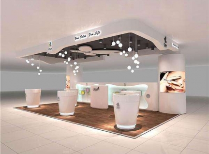 设计前沿化展柜可用于化妆品、珠宝展示设计效果图