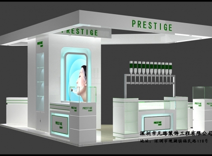 大型商场GY化妆品展示柜台设计效果图-可来图订制