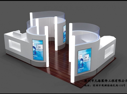 木质烤漆化妆品展示柜台陈列设计效果图-可来图订制