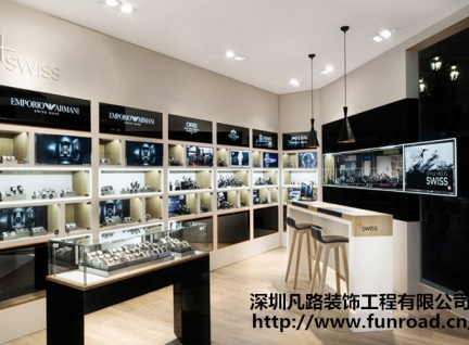 木质烤漆品牌手表店展示柜台陈列设计效果图-可订制