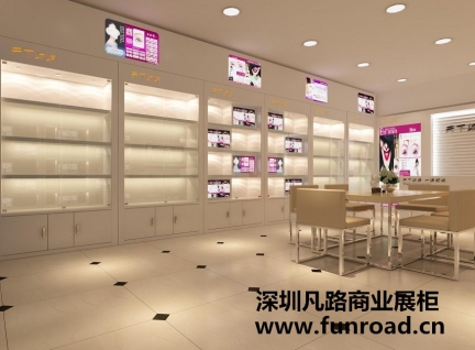 山东2017新款订制化妆品展示柜台设计效果图-可订制