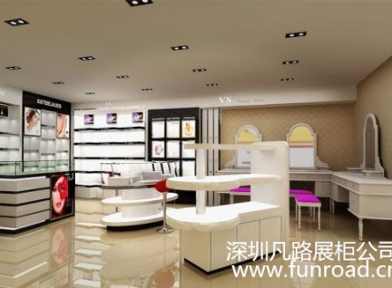 万达购物化妆品彩妆柜台设计制作效果图