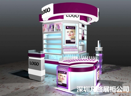 矗立实木烤漆化妆品展示柜台客订制款
