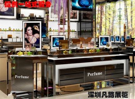 深圳客户定制商场高端品牌化妆品柜台展示效果图