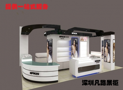 新款高端柜台式化妆品店展示柜设计效果图