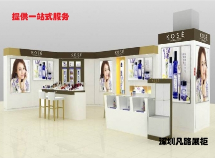 17年高端木质烤漆化妆品店柜台设计制作效果图