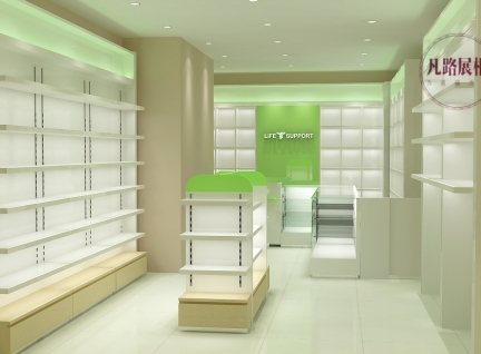 出口木质精品化妆品展示柜设计制作案例