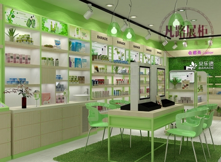深圳化妆品展示柜陈列柜门店图片