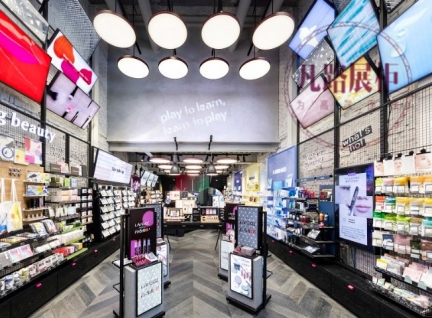 国外免税店化妆品展示柜定制，2018新款