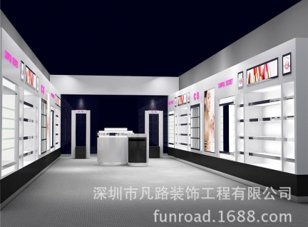 化妆品摆放的背柜