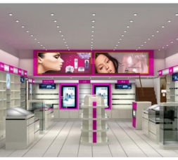 豪华彩妆店化妆品展示柜台设计效果图