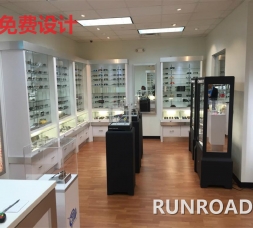眼镜连锁店眼镜展柜陈列效果图
