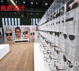 美式现代简约眼镜店空间展柜设计效果图