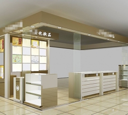 凡路新款化妆品展示柜台空间设计效果图-c1