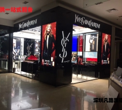 商场化妆品彩妆摆放柜台设计制作效果图