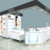 现代商场化妆品柜台，展示柜设计效果图