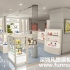 白色烤漆C3款木质烤漆化妆品展示柜台设计效果图