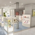 白色烤漆C3款木质烤漆化妆品展示柜台设计效果图