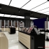黑色系列木质烤漆化妆品展柜，3d效果图