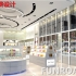 高端展示护肤品的定制展柜，效果图